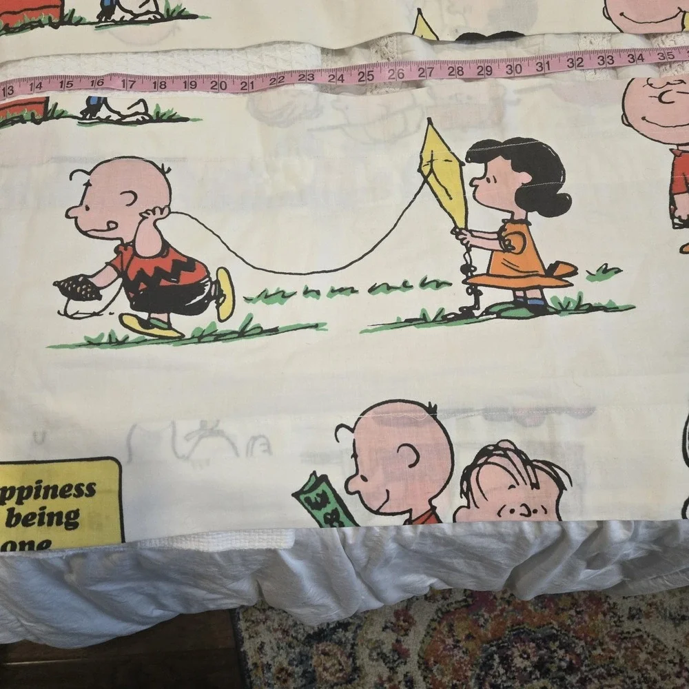 1971 Snoopy & The Gang Window Valances 60x14 Set Of 2